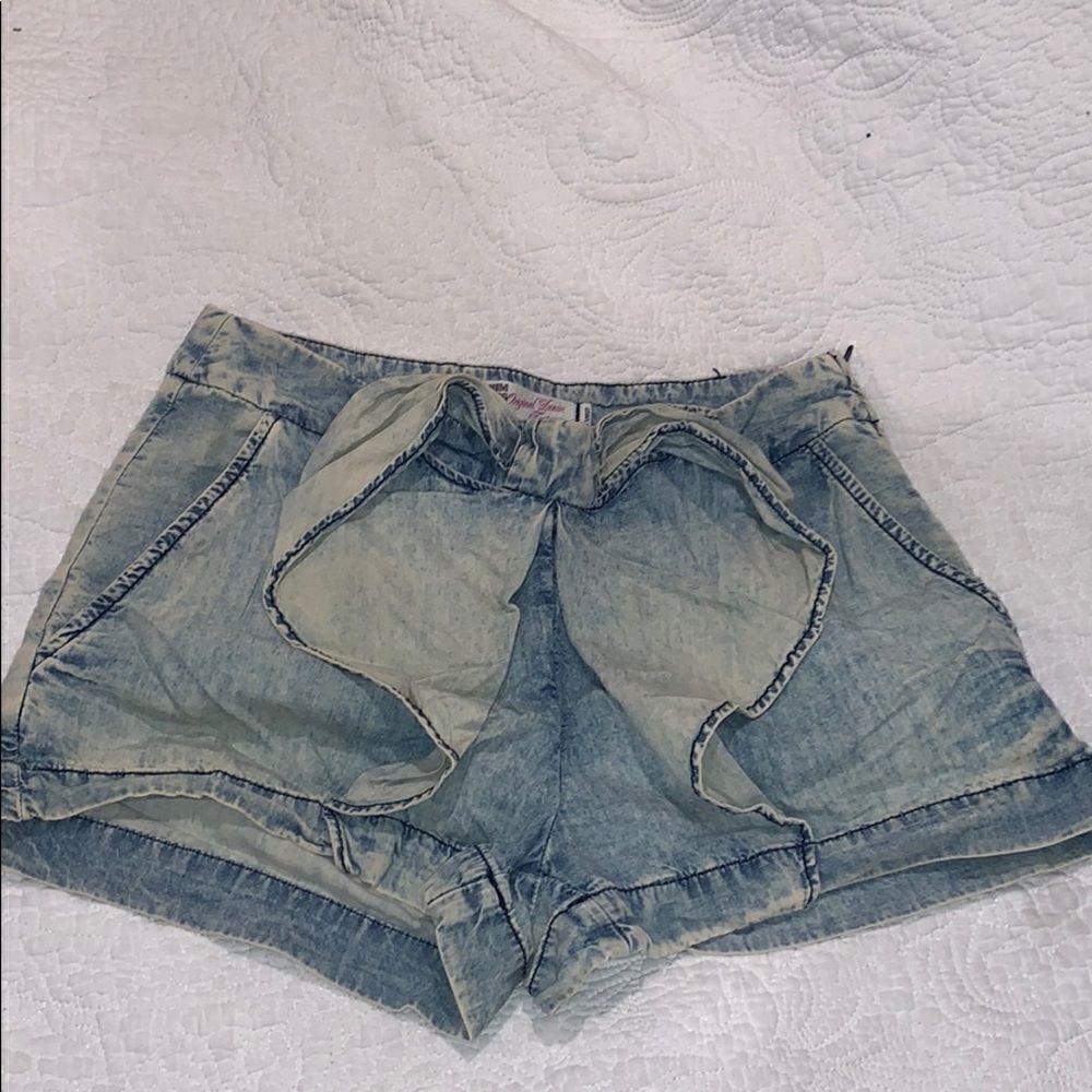 Denim Bow Shorts Zara size 2 Europe 34